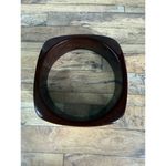 Vintage 80/90s Retro Lucite Square Brown Wood Thick Mobwife Bangle Bracelet Photo 3
