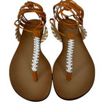 Anthropologie  Tie Up Thong Sandals in Cedar/EU‎ Size 38 US 7 Photo 0