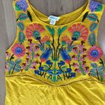 Sundance catalog sintra dreams floral embroidered 100% linen yellow dress sz XS Photo 2