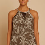 Brina & Em Snakeskin Halter Women's Top Size Large Brown Photo 0