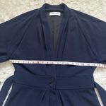 The Fold London Clever Crepe Kimono Jacket Short Sleeve Tie Waist Navy Sz 8 Blue Photo 9