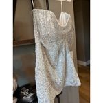 retrofete Cassandra Strapless Mini Dress Silver White Womens Size Medium Photo 7