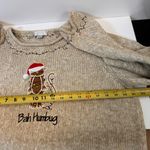 Christopher & Banks Beige Bah Humbug Holiday Sweater with Cat Design Women’s XL Photo 7