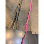 Pas de Calais Linen Leather Cowhide Silk Button Front Lagenlook Jacket Coat Tan Size M Photo 13