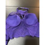 Victoria's Secret  Brilliant Purple Lace High Neck Corset Bra Top Size S NWOT Photo 8