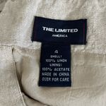 The Limited Vintage  100% Linen Beige Embroidered Sleeveless Square Neck Dress Photo 4