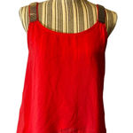 Leshop Coral Pink Scoop Neck Metallic Piping Sleeveless Tank Top Women SZ L Size L Photo 0