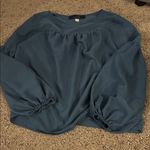 Blue Rain Navy/Teal Bell Sleeved Blouse Photo 0