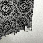 Lands' End  Black White Medallion Print Sarong Oblong Scarf Tassel NWT Photo 7