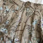 Beautiful Floral Vintage Pleated Skirt Tan Size 8 Photo 1