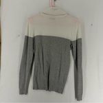 Ann Taylor  ColorBlock Turtleneck Sweater Womens Small White/Grey Photo 6