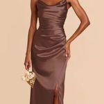 Birdy Grey Lydia Shiny Satin Chocolate Brown Maxi Dress NEW Size XXL Bridesmaid Photo 2