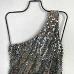 Lily Rose Silver Sequin Stretch One Shoulder Mini Disco Ball Dress Juniors L New Size L Photo 2