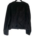 Carmen Marc Valvo Black Faux Suede Utility Jacket Large Photo 7