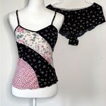Vintage Floral Cami Pajama Set Black Size L Photo 0