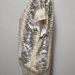 Lucky Brand Lucky Bran Blue & Yellow Ornate Floral Tie Waist Knit Top Size Large Photo 3