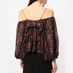 Ulla Johnson  Coline Cold Shoulder Crepe Top in Noir Photo 2