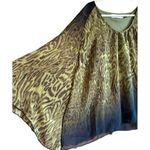 Urban Mangoz Flowy Open Sleeve Leopard Print Summer BOHO Ladies Blouse SZ Medium Photo 4