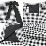 Fancyinn Flannel Plaid A Line Skirt High Waist Faux Wrap Size Large Black White Lined Photo 5