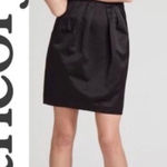 Theory  Chanesa Black Velvet Satin Silk-Blend Strapless Mini Cocktail Tube Dress Photo 0