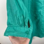 Coldwater Creek Womens 100% Linen Button Down Shirt in Teal Sz L Lightweight Photo 4