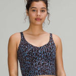 Lululemon  Women’s 6‎ Align Tank Top Leopard Camo Blue Nile Multi Padded Crop New Photo 0