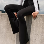 Aerie OFFLINE By  Real Me High Waisted Crossover Flare Legging in Black - Small Photo 0