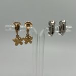 Vintage Mini Butterfly Drop Earrings and Stud Set Gold Photo 1