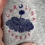 Athleta Wrap Open Cardigan Size M Light Grey Embroidered Carolina Breeze Photo 2