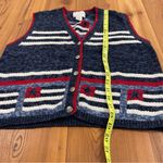 Christopher & Banks  Hand Embroidered USA Patriotic Flag Sweater Vest Women Small Photo 5