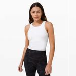 Lululemon Women’s Size 8 Ebb To Street Racer Back Crop Tank White Ribbed Basic Photo 8