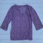 Hanky Panky Vintage Purple Paisley Sheer Top Coverup Photo 1