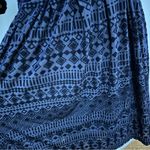 Anthropologie Meadow Rue Navy Velvet Geo Burnout Sweetheart Neckline Dress S Blue Photo 3