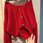 No Boundaries Red Cropped Cardigan Photo 2