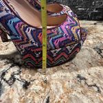 Betsey Johnson  Stilettos Chevron Open Toe Heels Purple Pink Size 7.5 ~Sashh~ New Photo 13