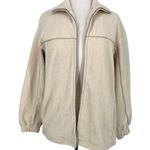 & Other Stories & Other Stories Fleece Full Zip Oversized Track Jacket Cream Beige Size Small Photo 3