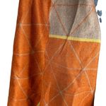 Boho‎ Shawl Poncho 48" Rust Orange Tan Yellow Lagenlook Viscose Fall Autumn NEW! Size L Photo 3