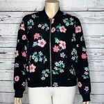 Lane Bryant Size 14/16 Black - Floral Print Zip Front Bomber Jacket Photo 0