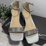 Betsey Johnson NIB  Women's Noren Rhinestone Low Block Heels Silver‎ Size 6M Photo 7