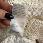 Free People  Size M Crocheted Boxy Crop Top Ivory White Beach Hippie‎ Cottagecore Photo 6