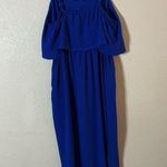 NERLEROLIAN Women's Adjustable Strappy Split Summer Casual Midi Dress Blue S Photo 2