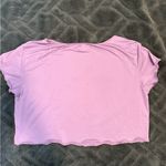 Colsie Lilac Lettuce Hem Sleeve Crop T Photo 2