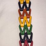 Woven Leather Chain Multicolor Belt Size M/L Guatemala Purple Green Unisex Photo 7