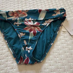 La Blanca Blue Caribbean Current Orchid Floral Ruched Bikini Swim Bottom 10 NWT Photo 0