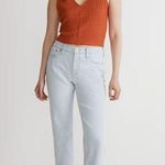 Madewell  V-Neck Sleeveless Crop Top in Copperwashed Orange Photo 1