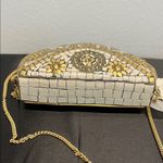 Antik Kraft  | Metal Heart Gold & Cream Mosaic Purse w/ Crossbody Photo 6