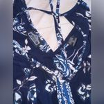 Angie  Blue and White Sleeveless Maxi Dress Photo 6