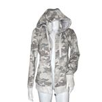 Athleta Sweatshirt Womens Medium White Gray Camo Triumph Printed Hoodie Casual Photo 1