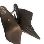 Azalea Wang Black Glitter Stiletto Heel Mules Pointed Toe Buckle Studded Size 10 Photo 4