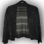 Ronni Nicole Black Crochet Stripe detailed shrug, Witchy, Whimsigoth, Size L Photo 1